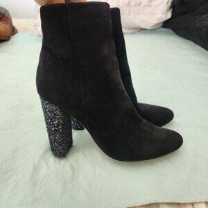 Black suede booties
